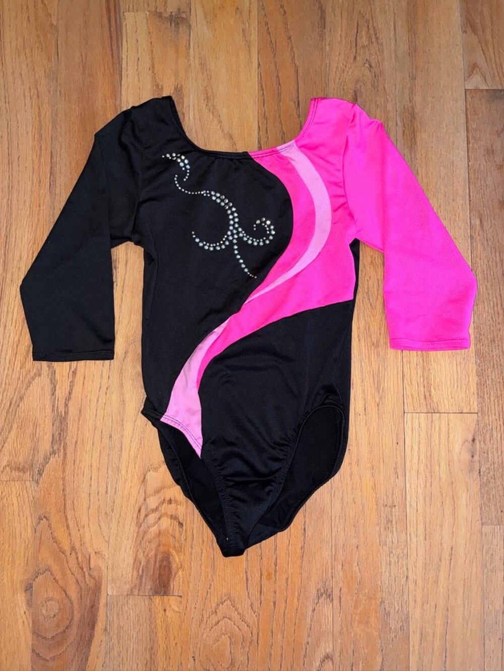 Freestyle by Danskin Girls Rhinestone Gymnastics Leotard Medium 7/8